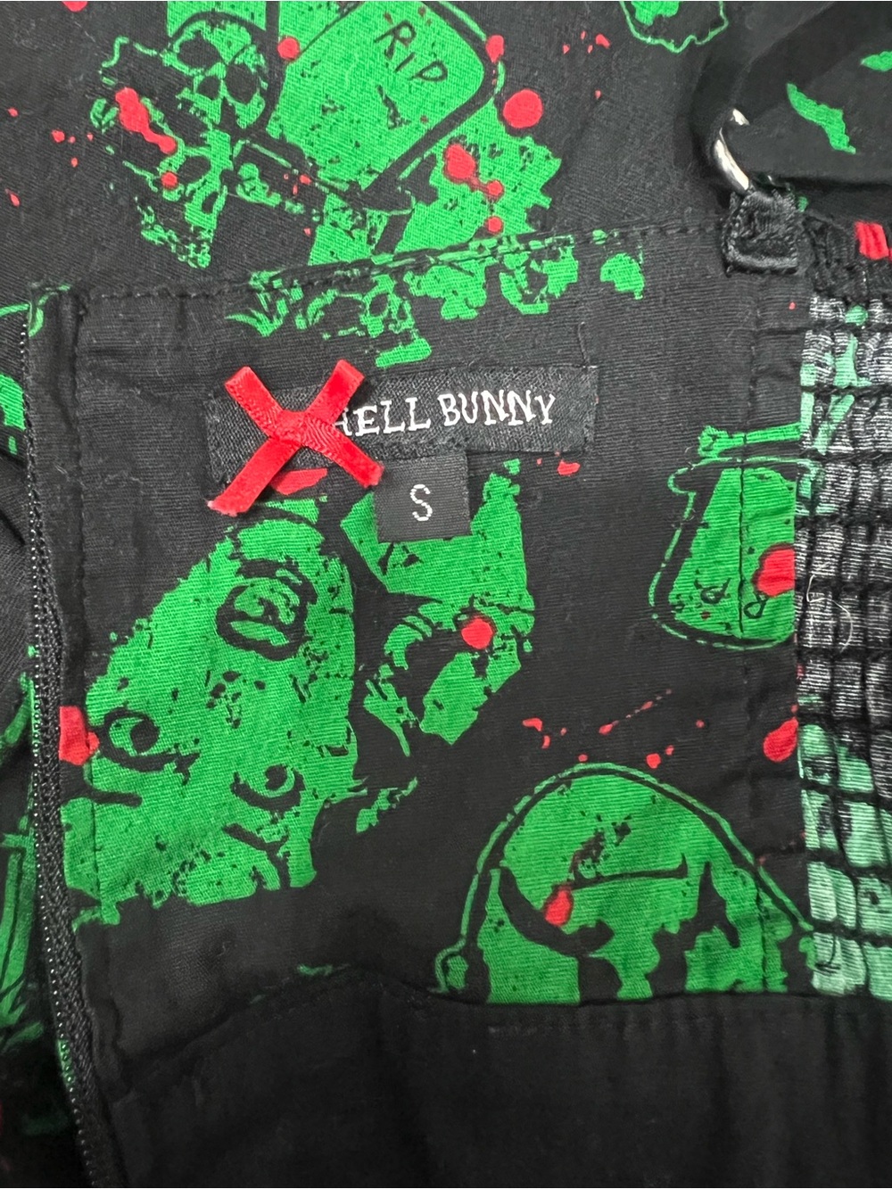 SOLD Hell Bunny Modcloth Frankenstein Goth Cemetary Sleeveless Retro Swing Dress - Picture 11 of 16